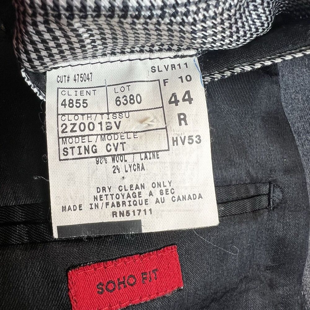 John Varvatos Blazer Dark Gray SOHO Fit Wool Men’s 44R - Picture 10 of 13